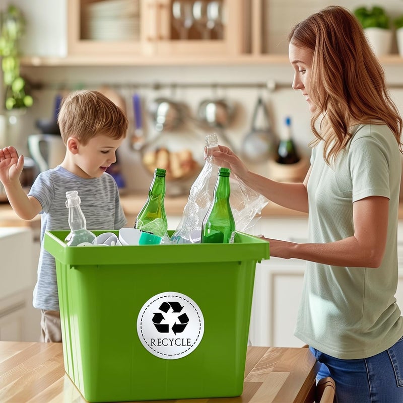 RABOWA Pack 6 Pcs Recycle and Trash Sticker for Trash Cans Recycling Bin Labels Garbage Bins Waste Signs Indoor Outdoor Home Offices Bumper Stickers Reusable Waterproof Vinyl Decals Set - Image 5